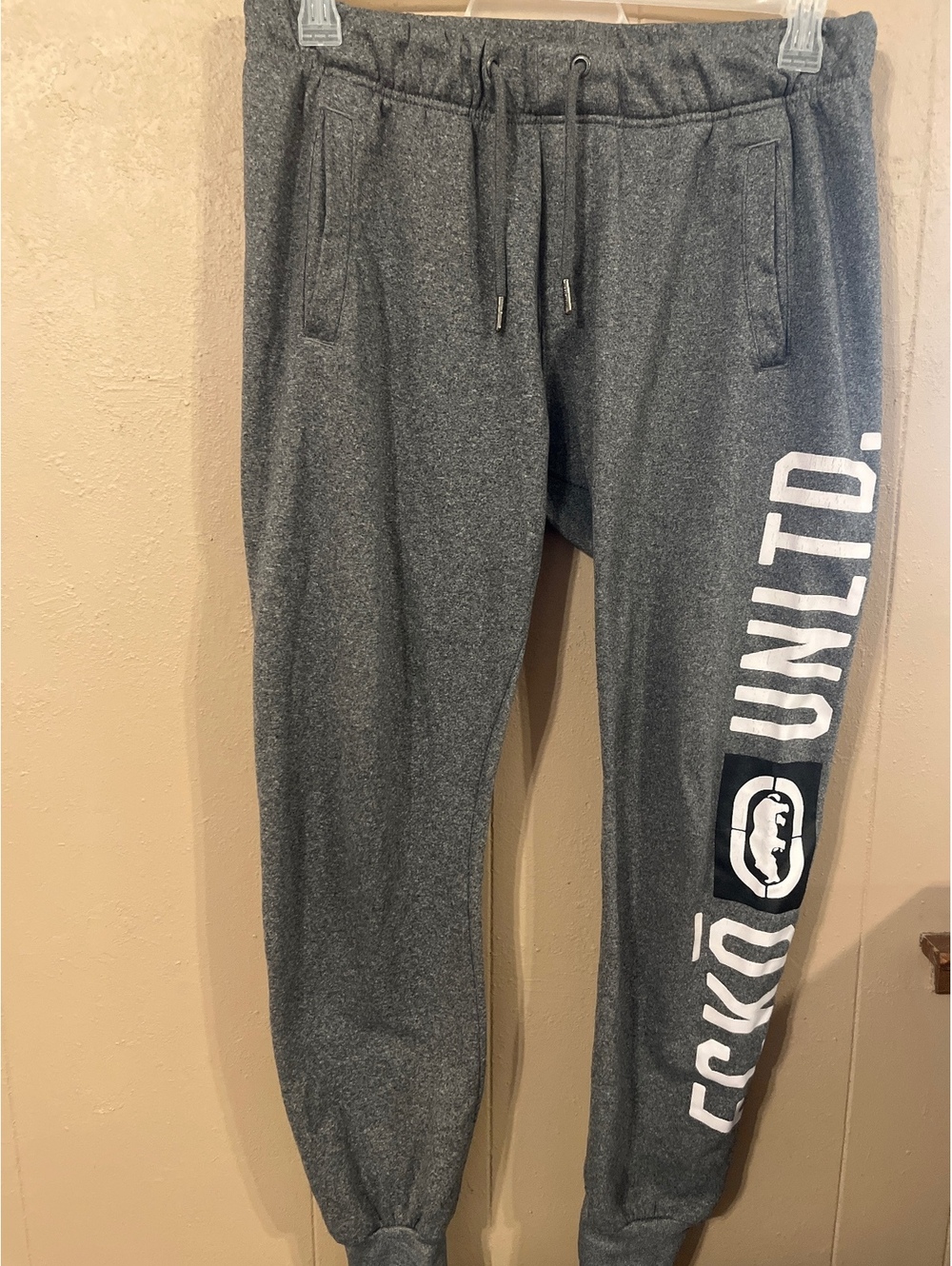 Ecko Unltd. Gray Sweatpants with Logo Print, Size S